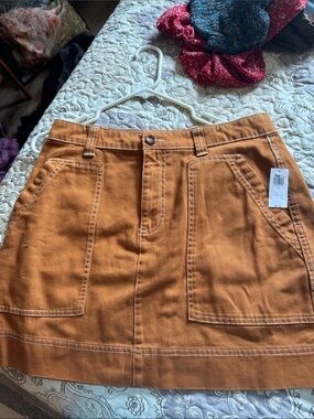 Old Navy Rusty Cotton-Blend Mini Skirt with Patch Pockets